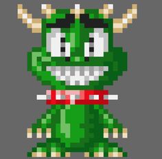 an image of a pixel art character with horns