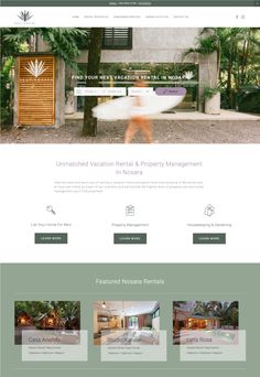 the homepage design for an interior and exterior renovation company, with green accents on it