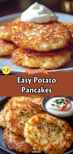 Easy Potato Pancakes Stuffed Potato Pancakes With Ground Beef, Potato Cake Recipe Easy, Breakfast Potato Cakes, Keto Potato Pancakes, Potatoe Cakes Breakfast, Ukrainian Potato Pancakes, What Can I Do With Potatoes, Amish Potato Pancakes, Baked Potato Cakes Oven