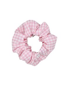 Fruity Collection - Light Pink Gingham Cotton Scrunchie Cute Hair Scrunchies, Cute Pink Hair Accessories, Pink Items Png, Pink Accessories Aesthetic, Pink Hair Tie, Coquette Accessories, Wishlist Pink, Pink Wishlist, Scrunchies Aesthetic