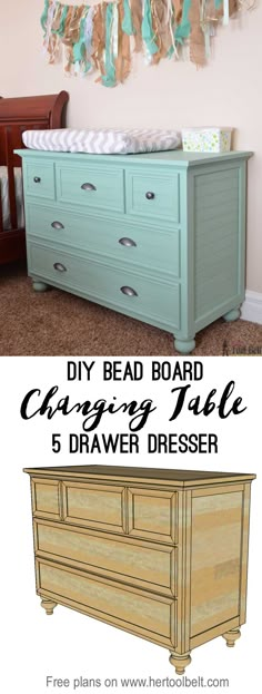 an old dresser turned into a changing table