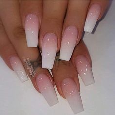 "May Nails: Stay on Trend with Acrylic Coffin Nail Designs! 💅 #nailsacryliccoffin #nailbeauty" Ombre Nail, White Acrylic Nails, French Tip Acrylic Nails, French Nail, Acrylic Nails Coffin Pink, Acrylic Nails Coffin Short, Pink Nail