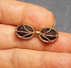 ".TINY Mourning Hair Brooch 1 1/4\" 9K Gold (unmarked) Tested guaranteed, Antique Victorian Brown Hair Table Worked Woven in Pattern Keepsake Necklace Option Offered 324.90 Measures 1 1/4\" x 1/2\" x x 1/8\" . Hair work is a mm irregular under protective gold beaded accents. Clasp is tight enough to slip necklace under & wear vertically. I have offered a 16\" gold plated necklace option for $10.00 additional. There is a purposful hole in the gold knot of bow made by maker. If you wish, I cou Keepsake Necklace, Hair Brooch, Picture Locket, Rhinestone Tiara, Victorian Gold, Cameo Necklace, Victorian Jewelry, Gold Plated Necklace, How To Make Bows