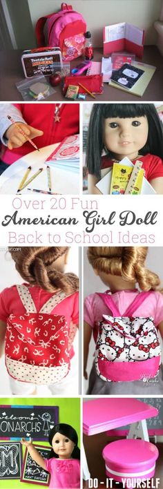 Over 20 Fun Amerian Girl Doll Back to School Crafts School Diy Ideas, American Girl Patterns, American Girl Crafts