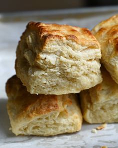 three biscuits stacked on top of each other