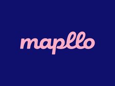 the word maple written in pink on a blue background