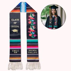 [HIGH-QUALITY MATERIALS]: Our graduation stole is made from high-quality materials that ensure durability and longevity. The fabric is soft, comfortable, and gentle on the skin, allowing you to wear it for long hours without feeling any discomfort. The embroidery or print is done with precision, ensuring that the colors and designs are vivid and eye-catching. The Mexican-style color scheme and design integrate Mexican tradition and culture into this piece of work, making it a unique and meaningf Mexican Graduation, University Gift, Graduation Sash, Custom Graduation Gift, Mexican Textiles, Mexican Traditions, Graduation 2024, Graduation Gown, Graduation Stole