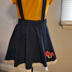 Bought As A Set With The Peter Pan Mushroom Collar Shirt. Will Sell Together Or Separate. No Tags, Never Worn. Brand Is Midnight Hour Size Small. 97% Polyester/ 3% Spandex Cute Fitted Black Skirt, Mushroom Skirt, Skirt With Lace Trim, Skirt With Lace, Trim Color, Collar Shirt, Collar Shirts, Peter Pan, True Quotes