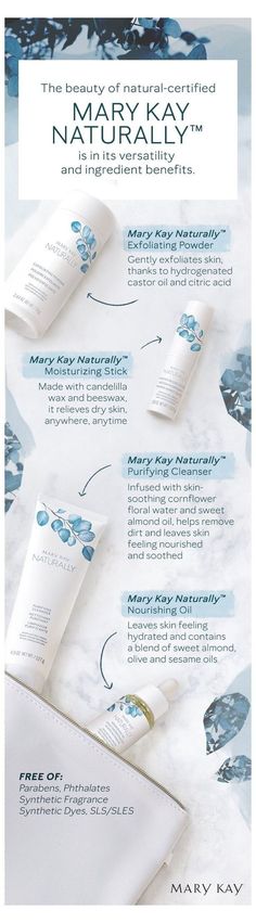 The beauty of natural certified Mary Kay Naturally is in its versatility and ingredient benefits. Read the Blog for more info. Mary Kay Printables, Mary Kay Facebook, Mary Kay Party, Mary Kay Consultant, Mary K, Pinterest Graphics