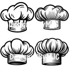 four different types of chefs hats