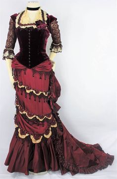 Victorian Era Dresses Gowns, Duchess Outfits, Pinup Horror, Red Victorian Dress, Lucille Sharpe, Moss Mirror, 1800s Dresses, Victorian Era Dresses