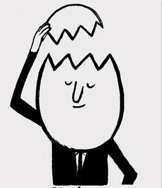 a black and white drawing of a man with an egg on his head that says cancucci's buona pasqua