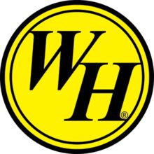 the wh logo is shown in black and yellow