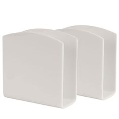 two white square shaped objects on a white background