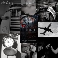 black and white photo collage with clock, watch, bracelets, necklaces