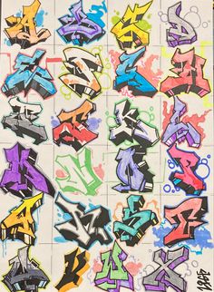 graffiti Wildstyle Graffiti Alphabet, Graffiti Wild Style, Graffiti Alphabet Wildstyle, Alphabet Graffiti, Alfabet Font, Graffiti Lettering Alphabet, Graffiti Art Letters, Graffiti Wildstyle, Lettering Styles Alphabet