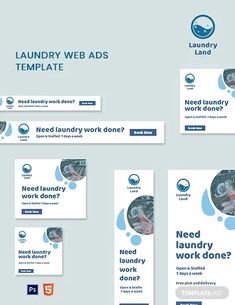 the laundry web ads are designed to look like they could be used on different platforms