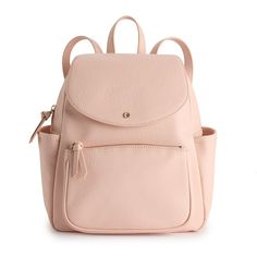 Add a chic touch to your everyday look with this LC Lauren Conrad Kate flap backpack. How do you accessorize? Check out our ACCESSORIES GUIDE for essential tips to elevate your style with must-have accessories.PRODUCT FEATURES 12''H x 12''W x 4.75''D Handle: 3.75'' drop Strap length: 17.75" to 24" Zipper, magnetic snap closure Rose gold-tone hardware Interior: 2 slip pockets, 1 zip pocket Exterior: 1 zip pocket, 2 side pocketsCONSTRUCTION & CARE Body: PU Lining: polyester Wipe clean Imported Siz Chic Leather School Backpack With Removable Pouch, Chic Everyday Pink Backpack, Lauren Conrad Collection, Flap Backpack, Nude Pink, Lc Lauren Conrad, Lauren Conrad, Dusty Pink, Everyday Look