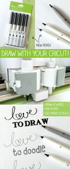 the instructions for how to draw with your cricut pencils are shown here