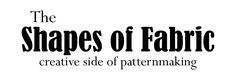 the shapes of fabric logo is shown in black and white, with an old - fashioned font