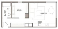 the floor plan for a studio apartment