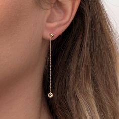 Make a dazzling appearence with dangle earrings in varied styles and designs from our Gold Collection of earrings.Ultra-chic and sophisticated, our earrings are a beautiful way to elevate your look. Home Page: https://www.etsy.com/shop/ByGema ♥♥ GEMSTONES ● ZIRCON: Stone Dimensions -> 3.5mm (approx. 0.14in). ♥♥ EARRINGS: Ball's Dimension: 3mm (approx. 0.12in). Please keep in mind that the dimensions and the weight may slightly vary. ♥♥Jewelry Certification Guarantee carats of products. ♥♥ CUSTOM Delicate Long Drop 14k Gold Filled Earrings, Everyday 14k Gold Long Drop Earrings, Gold Chain Long Drop Earrings For Gift, Gold-plated Long Drop Earrings With Delicate Chain, Delicate 14k Gold-filled Long Drop Earrings, Long Dangle Earrings, Gold Collection, Earrings Dangle, Elegant Gift