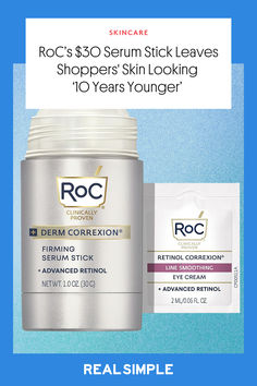 The RoC Derm Correxion Firming Serum Stick just dropped at Amazon, and it’s already a No.1 new release. The roll-on skincare pick is packed with anti-aging ingredients like antioxidants and retinol. Be sure to snag the popular Amazon find for $30. Click to shop now! We may receive compensation if you click on our links. #serumstick #amazonfinds #amazonmusthaves #skincare Serum Stick, Retinol Eye Cream, Laugh Lines, Stocking Stuffers For Men, Firming Serum, Anti Aging Ingredients, Eye Cream, Retinol