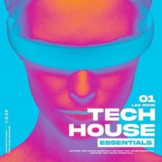 the poster for tech house essentials shows a woman's face with headphones on