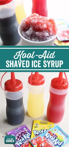 Shave Ice Syrup Recipe, Sno Cone Syrup, Homemade Snow Cones, Homemade Slushies, Shaved Ice Recipe, Snow Cones Recipes, Hawaiian Ice, Shaved Ice Syrup, Snow Cone Syrup