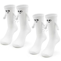 PRICES MAY VARY. Add More Fun! A Funny Party Holding Hands Dress Socks To Celebrate Your Birthday, Christmas, Holiday, Graduation, Valentines Day, Wedding Party, Play With Humor And Laugh Out With The Hand Holding Socks. Socks That Hold Hands And Show Up The Smile Face Make It Cute And Novelty, a Surprise Cute Gifts, Funny Gifts For Adult Kids Teen, Best Friends Gifts And Couples Gifts for boyfriend, girlfriend, husband, wife. Come With 2 Pairs Hand In Hand Socks With Enough Strong Magnet, The H Socks That Hold Hands, Funny Christmas Socks, Funny Gifts For Girlfriend, Good Gifts For Girlfriends, Silly Christmas Gifts, Novelty White Socks For Winter, White Novelty Socks For Winter, Novelty White Socks For Stocking Stuffers, Fun White Socks As Gift