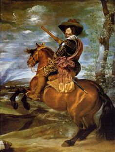 a painting of a man riding on the back of a horse