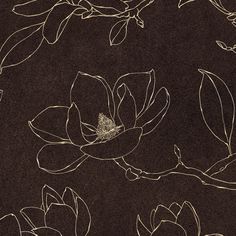 an artistic drawing of flowers on a black background with white outlines in the center