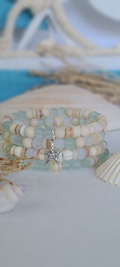 4 Beachy Boho Bracelets, Summer Bracelets, Coastal Jewelry, Seashell Bracelets, Sea Glass Beach Bracelets, Gifts for Her, Sea Glass Jewelry - Etsy Cheap Ocean-inspired Beaded Bracelet, Beach Jewelry Diy, Bracelets Summer, Beachy Bracelets, Seashell Bracelet, Coastal Jewelry, Sea Glass Beads, White Culture, Beachy Jewelry