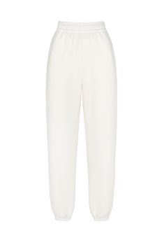 Oversized joggers in milky white color Italian premium knitwear with fleece Fabric composition: 80% Cotton, 20% Polyester Model wears size XS; height 170 Our manager will contact you to clarify all the details after placing the order White Joggers Outfit, Goodwill Bins, White Jogger Pants, Sweatpants White, Korean Life, Hollister Sweatpants, Oversized Joggers, White Tracksuit, Sporty Pants