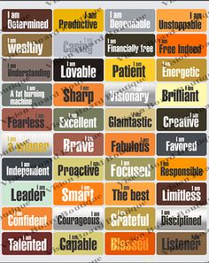 an assortment of different types of words in various colors and sizes, with the wording below