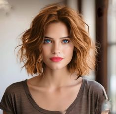 Cowboy Copper Hair Fair Skin, Red Lob Haircut, Makeup For Copper Hair, Ginger Bob Hair, Copper Lob, Red Hair Outfits, Cowboy Copper, Red Blonde Hair, Sassy Haircuts