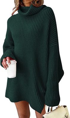 Cold weather clothes Stylish Long sleeve sweater Turtle neck sweater Multiple colors sweater Outfit Ideas Fall Casual, Outfit Ideas Winter Casual, Oversized Long Sweater, Oversized Turtleneck Sweater Dress, Comfy Cute Outfits, Outfit Ideas Summer Casual, Outfit Ideas Casual Summer, Outfit Ideas 2022, Outfits Ideas Summer