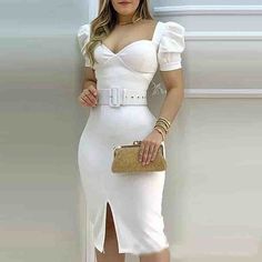 Material:+Polyester Gender:+Women Item+Type:Dress Color:+White,+Purple,+Black Size:+S,M,L,XL Spring Fashion Casual, Square Neck Dress, Hip Dress, One Piece Dress, Womens Midi Dresses, Summer Dresses For Women, Women Pullover