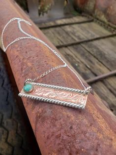 Western Pendant, Hand Engraved Engagement Rings, Western Wedding Rings, Silversmithing Jewelry, Turquoise Western, Engraved Bar Necklace, Engraved Engagement Ring