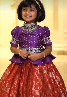 Frock For Wedding, Lehanga Models, Indian Baby Girl, Pattu Dress