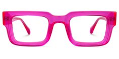 Glaucia Square Bright-Pink Glasses | Zeelool Glasses Pink Reading Glasses, Pink Eyeglasses, Pink Glasses, Square Eyeglasses, Fashion Eye Glasses, Retro Glasses, Crystal Champagne, Prescription Glasses Online, Pink Frames