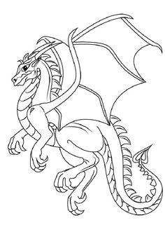 a black and white drawing of a dragon