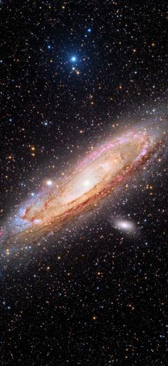 the andromidus spiral galaxy is seen in this image