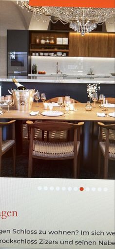 an image of a dining room table with place settings and wine glasses on the table