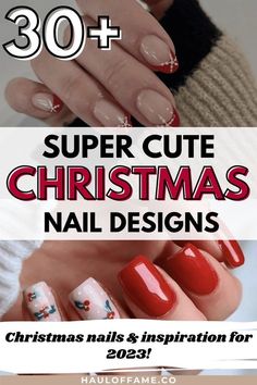 Christmas Nail Art Red, Christmas Nails Aesthetic, Easy Christmas Nail Designs, Xmas Nail Designs, Festive Nails, Chic Nail Art, Red Christmas Nails, Festive Nail Art