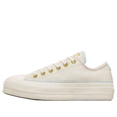 (WMNS) Converse All Star Lift Shoes 'Cream White' A08732C Cream Sneakers With Round Toe And Laces, Cream Sneakers With Rubber Sole, Beige Low-top Canvas Shoes With Laces, Cream Lace-up Sneakers With Speckled Midsole, Cream Lace-up Canvas Shoes, Converse Cream Sneakers With Gum Sole, Cream Canvas Sneakers With Round Toe, Cream High-top Canvas Shoes With Vulcanized Sole, Cream Low-top Canvas Shoes With Laces