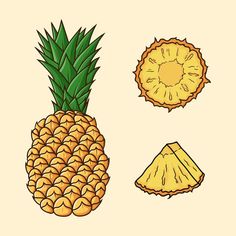 the pineapple is cut in half and ready to be used as a fruit dish