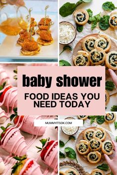 baby shower food ideas you need to try in the next few days, including finger foods and desserts