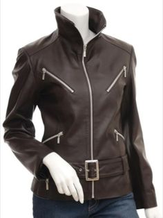 Stylish Brown Womens Leather Jacket outfit with collar is the ultimate fusion of fashion designed to empower women nd elevate your style statement. Made with the premium quality, supple Leather this Brown Leather Jacket Womens provides you durability nd luxurious comfort. Each nd Every detail of this leather womens jacket is considered to enhance its appeal. Practise the charisma of Leather in a design that is Stylish and Unique. Fitted Biker Jacket, Stylish Leather Jacket, Emma Peel, Custom Leather Jackets, Rugged Style, Motorcycle Style, Biker Leather, Sheep Leather