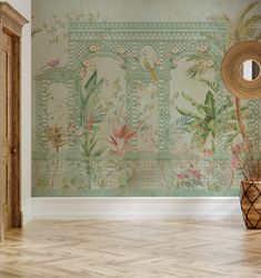 Chinoiserie Lattice in Sage Green Wallpaper Latest Wallpaper, Sage Green Wallpaper, Designer House, House Wallpaper, Future Wallpaper, Classic Interiors, Chinoiserie Wallpaper, Latest Wallpapers, Large Wallpaper